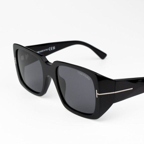 NEW Tom Ford FT1035-N RYDER 01A Shiny Black Smoke Gray Square Women Sunglasses main image 9